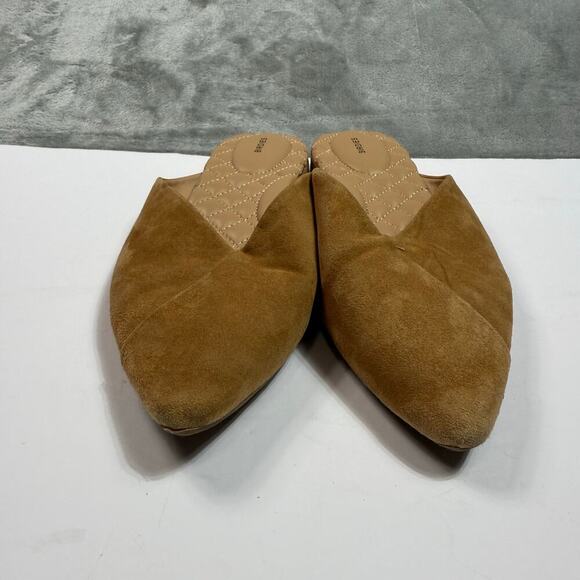 Birdies The Swan Golden Oak Suede Pointed Toe Mule Size 8.5 Slipon Comfort READ - Picture 3 of 16